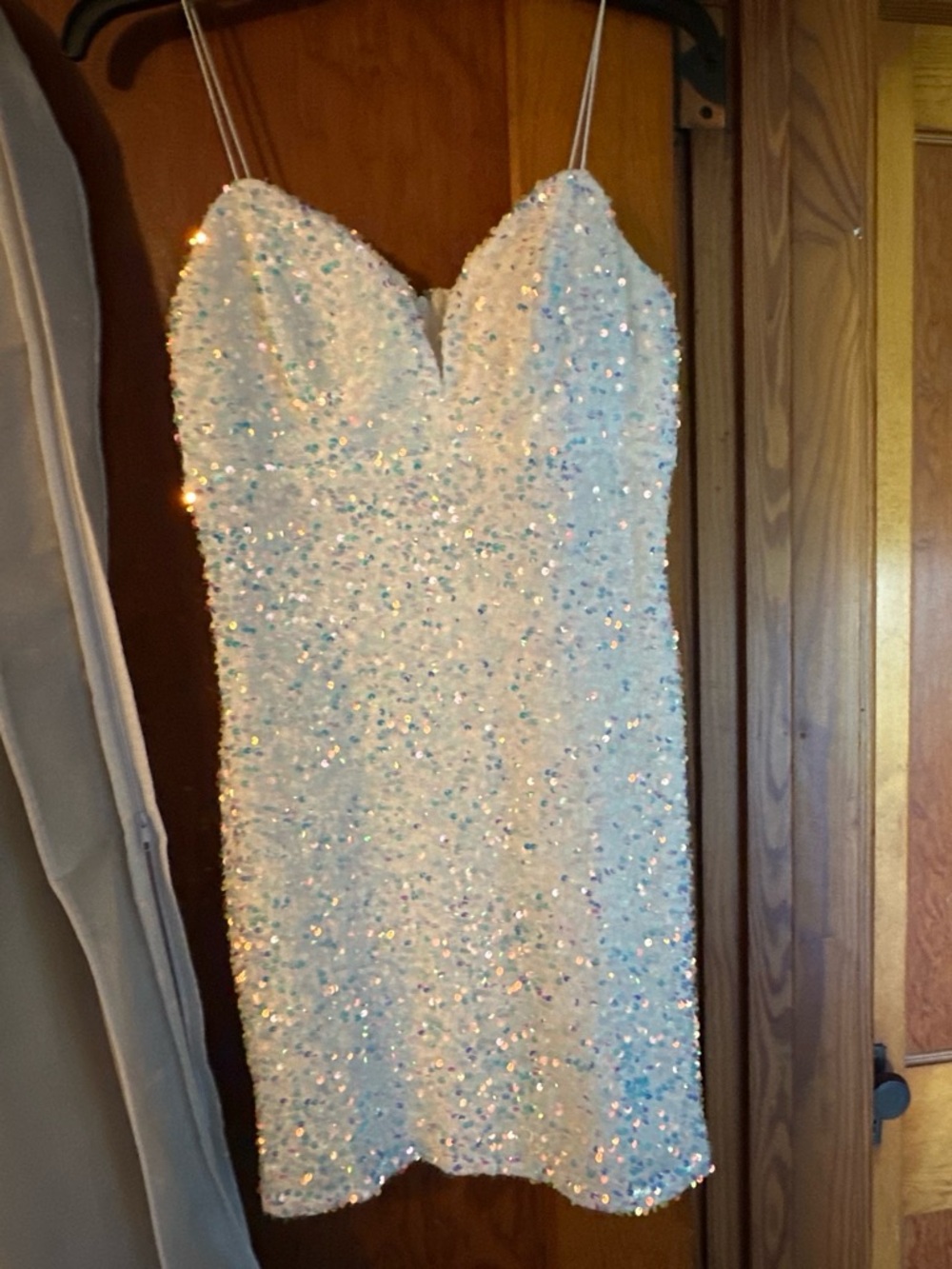 Sparkle Sequin Sheath Dress - White